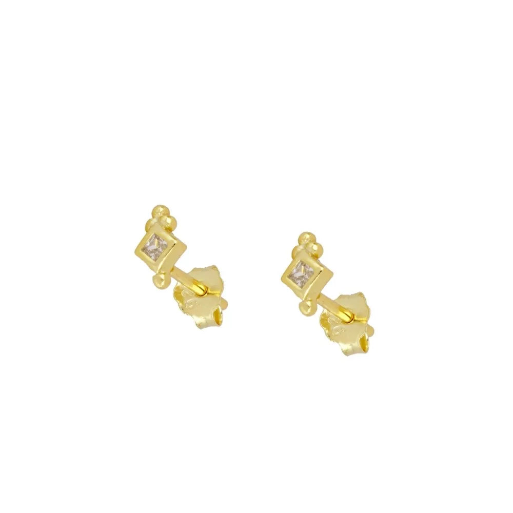 JINFU Gold Plated Earrings Set For Women Boho Style CZ Zircon Women's Clip Stud Dangle Hoop Earrings 2022 Jewelry Wholesale
