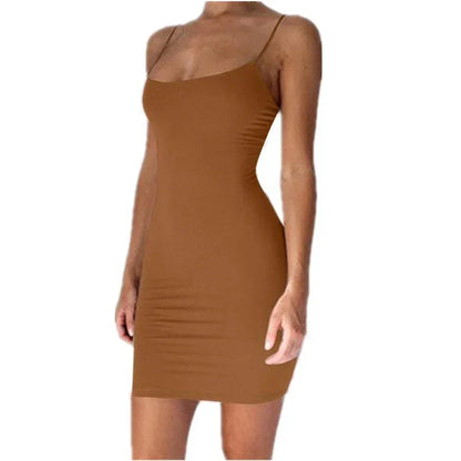 Summer Spaghetti Strap Mini Dress Women