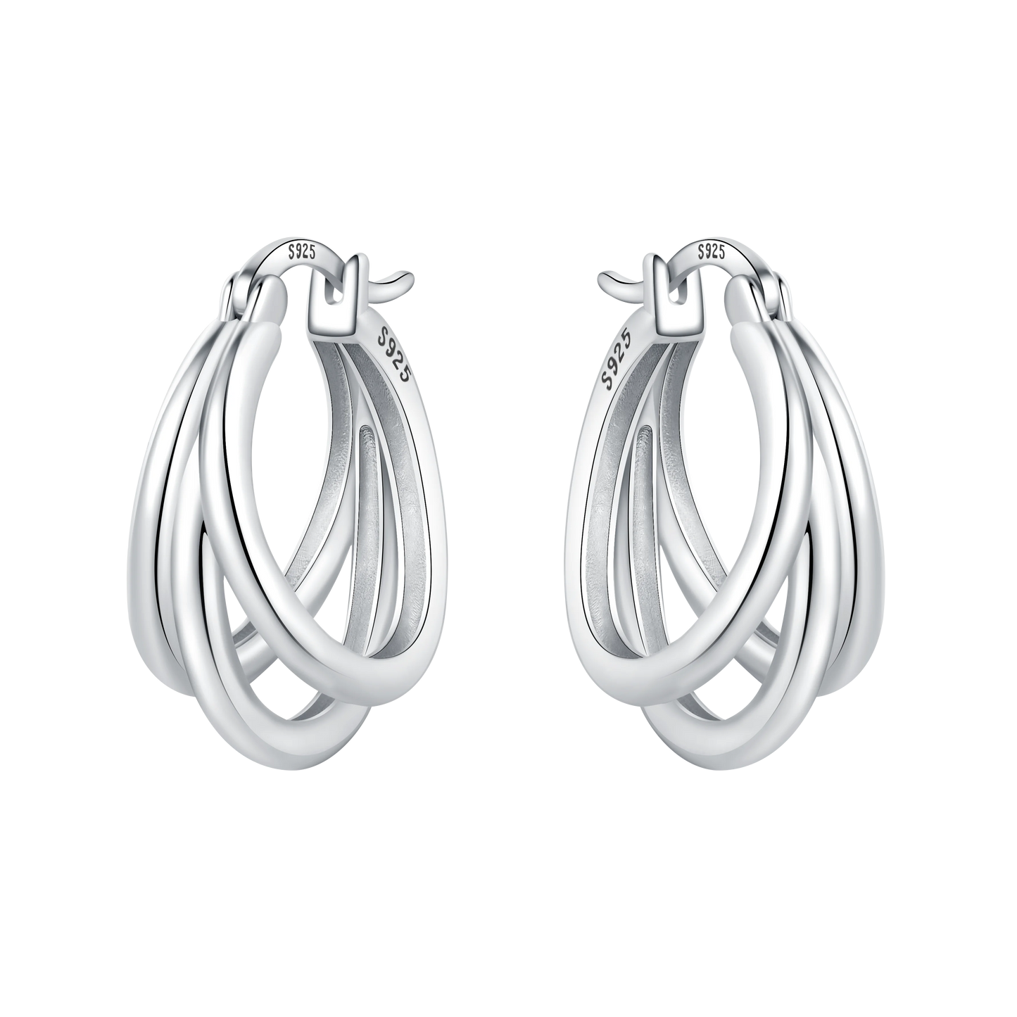 CYMYSS 2025 New 925 Sterling Silver Classic Hollow-out Versatile Hoop Earrings for Women Fine Jewelry Ideal Birthday Party Gifts