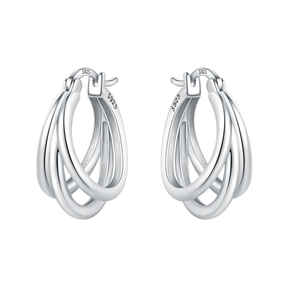 CYMYSS 2025 New 925 Sterling Silver Classic Hollow-out Versatile Hoop Earrings for Women Fine Jewelry Ideal Birthday Party Gifts
