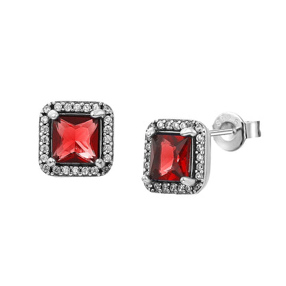European New S925 Silver Zircon Heart-ShapedColored Earrings Suitable For Women's Holiday Exquisite Charm Jewelry Gifts