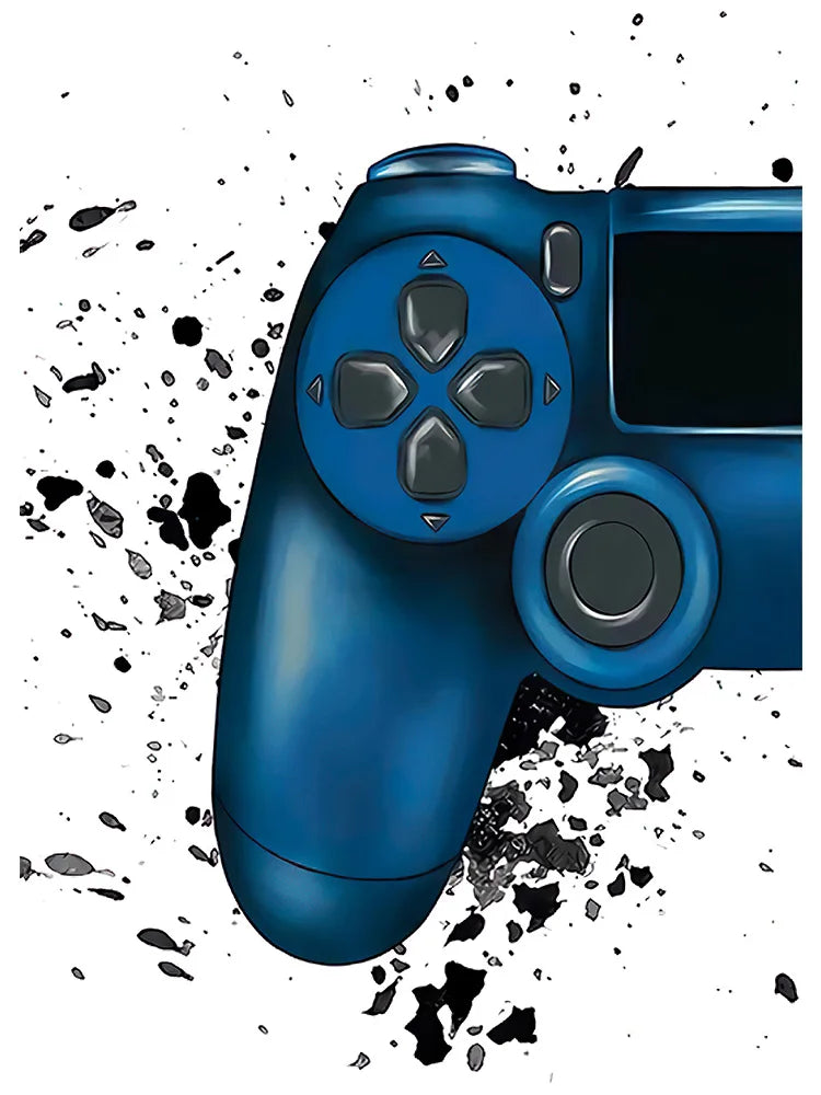 Gamepad Abstract Poster Canvas Painting Print Wall Art Picture Game Player Children'S Room Decorative Painting Boy Gift