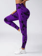 Tie Dye Seamless Leggings for Women High Waist Yoga Pants Scrunch Butt Lifting Elastic Tights Wide Waistband Sports Leggings