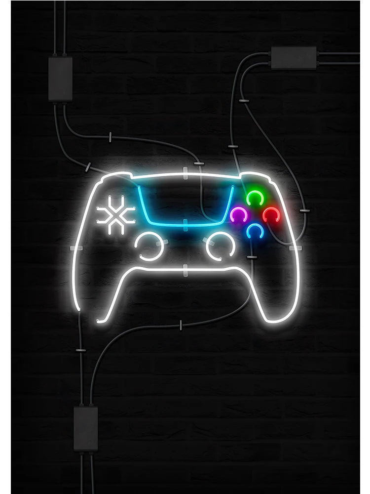 Gamepad Abstract Poster Canvas Painting Print Wall Art Picture Game Player Children'S Room Decorative Painting Boy Gift