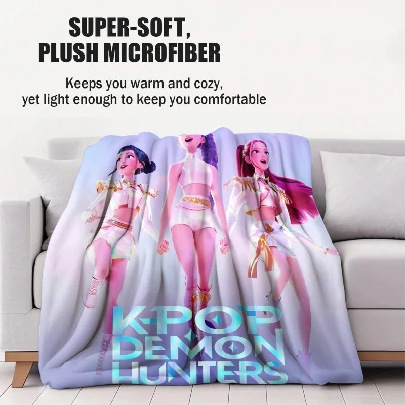 K-Pop Demon Hunters Blanket Hot Anime Flannel Blanket