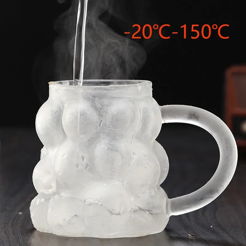 High Borosilicate Glass Coffee Cup Transparent Milk Mug Heat Resistant Breakfast Oatmeal Cup Party Juice Tea Cups