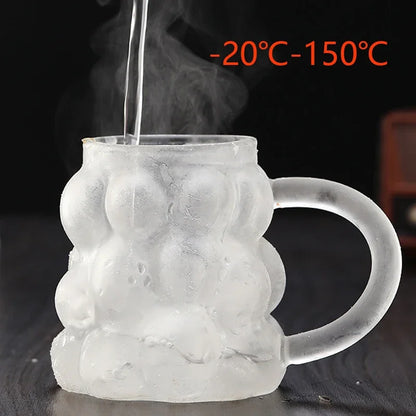 High Borosilicate Glass Coffee Cup Transparent Milk Mug Heat Resistant Breakfast Oatmeal Cup Party Juice Tea Cups