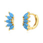 Luxury 925 Sterling Silver Ear Needle Flower Colorful Crystal Gold Earring For Women Hoop Earrings Trend Jewelry  Accessories