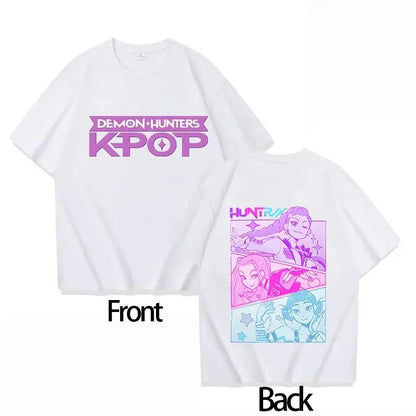 Cotton T-shirt KPOP Demon Hunter RUMI Parent-child Round Neck Women's Short Sleeve Comfortable