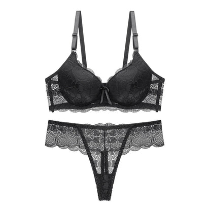 Women s Floral Lace Lingerie Set Sheer Mesh Seductive Babydoll Push up Bra and Panty 2 Pcs Set with Garter Belt