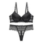 Women s Floral Lace Lingerie Set Sheer Mesh Seductive Babydoll Push up Bra and Panty 2 Pcs Set with Garter Belt