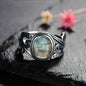 Natural 8x10MM Rose Quartz  Rings Vintage S925 Silver Finger Ring for Women Gift Luxury Rhodochrosite Stone Jewelry