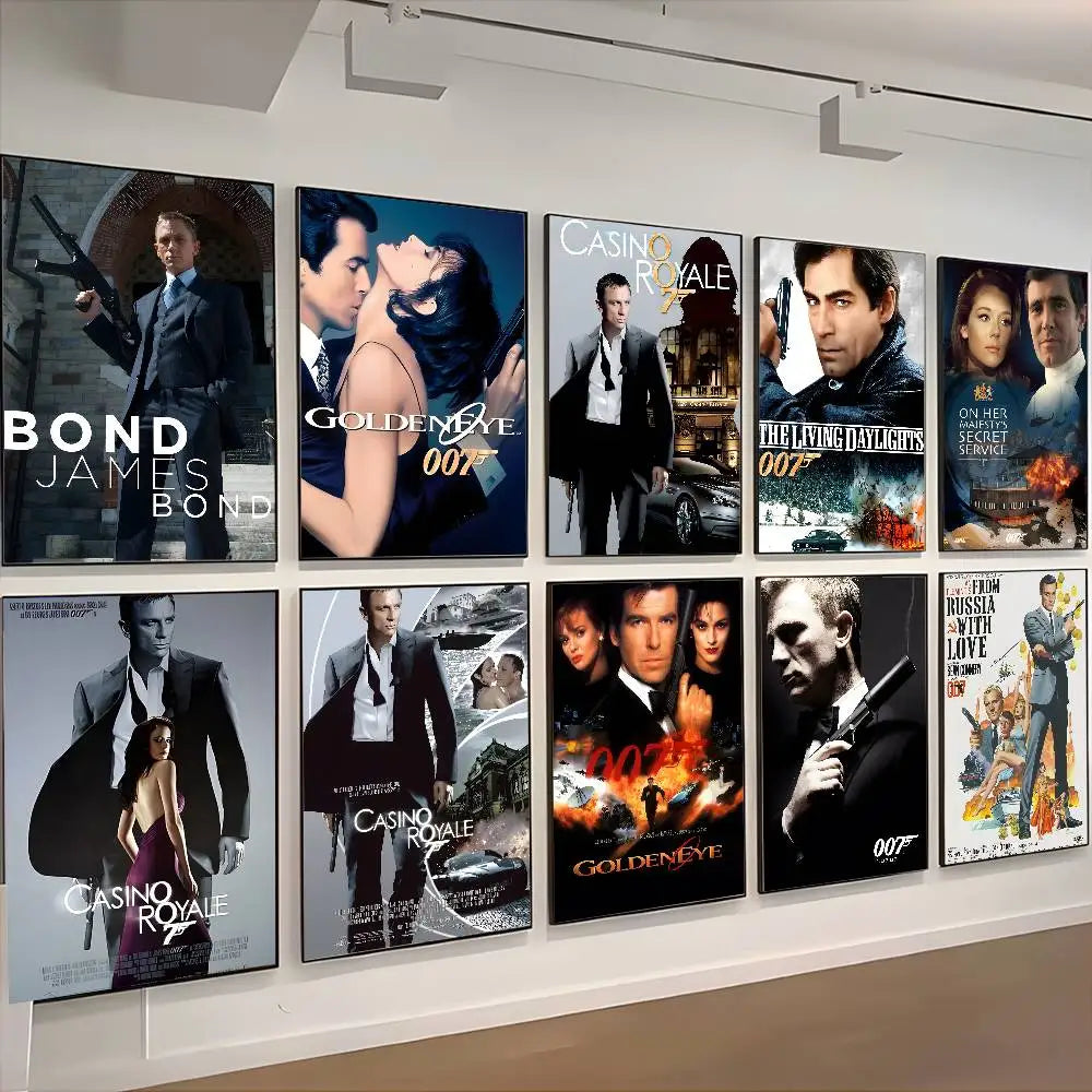 J-James Bond 007 Poster HD Art Sticky Wall Waterproof Home Living Room Bedroom Aesthetic Decoration