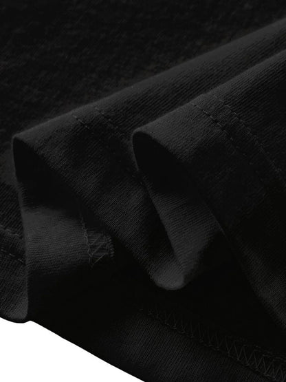 Men's Black Crew Neck T-Shirt Six Seven Graphic