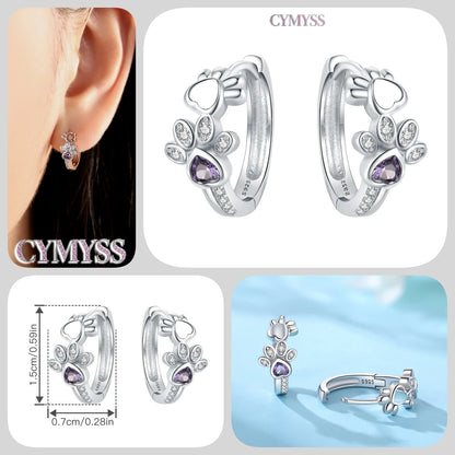 CYMYSS 2025 New 925 Sterling Silver Classic Hollow-out Versatile Hoop Earrings for Women Fine Jewelry Ideal Birthday Party Gifts
