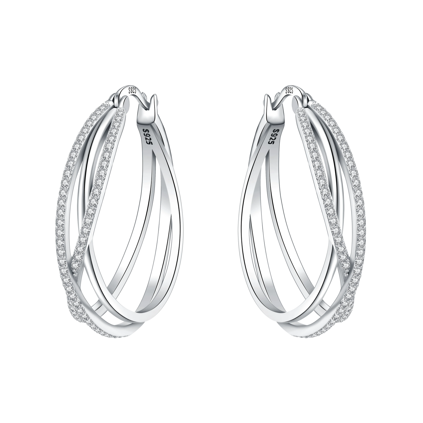 CYMYSS 2025 New 925 Sterling Silver Classic Hollow-out Versatile Hoop Earrings for Women Fine Jewelry Ideal Birthday Party Gifts