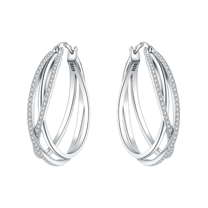 CYMYSS 2025 New 925 Sterling Silver Classic Hollow-out Versatile Hoop Earrings for Women Fine Jewelry Ideal Birthday Party Gifts