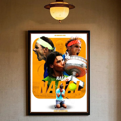 Tennis R-Rafael N-Nadal Poster HD Art Sticky Wall Waterproof Home Living Room Bedroom Bar Aesthetic Decoration