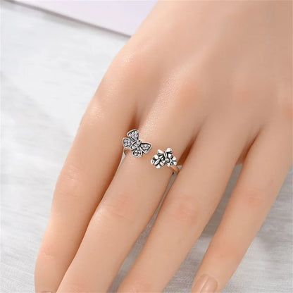 New 925 Sterling Silver Open Ring Hollow Rose Infinite Love Simple Ring Women Wedding Engagement Party Jewelry Gift