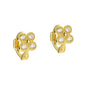 Luxury 925 Sterling Silver Ear Needle Flower Colorful Crystal Gold Earring For Women Hoop Earrings Trend Jewelry  Accessories