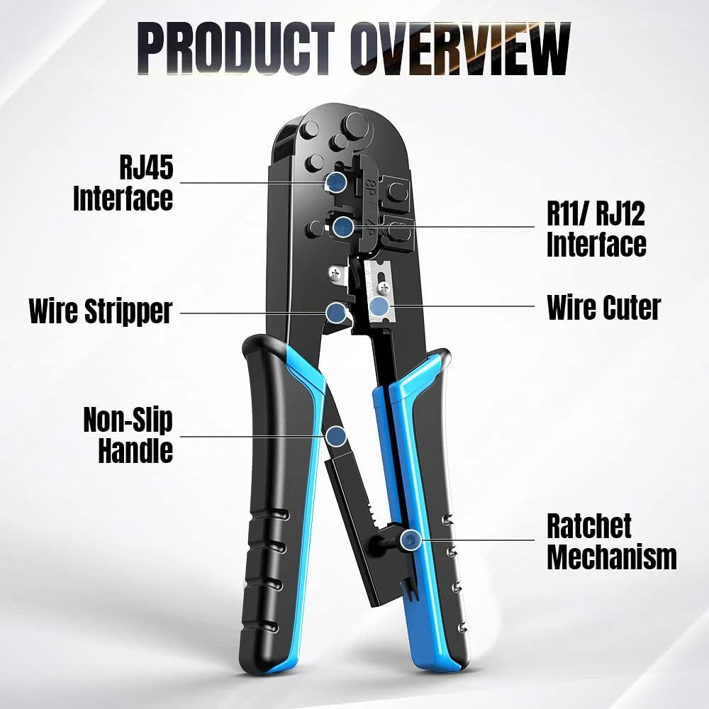 RJ45 Crimper RJ11 RJ45 Crimping Tool Ethernet Network LAN Cable Crimper Cutter Stripper Plier for 6P 8P RJ11 RJ12 RJ45