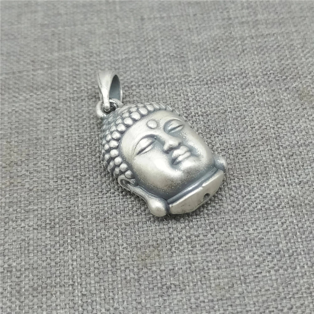 990 Fine Silver Buddha Charm Sterling Silver Buddhist Pendant for Necklace LIGHT WEIGHT
