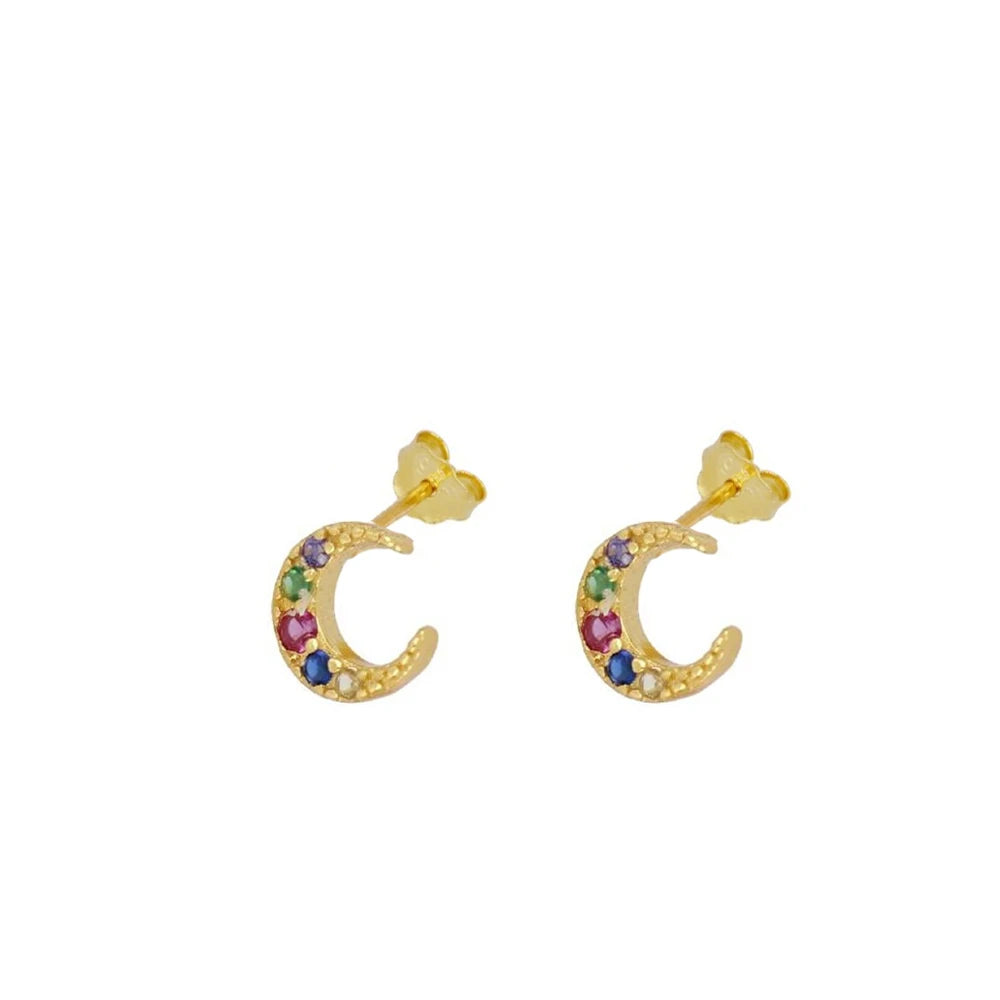 JINFU Gold Plated Earrings Set For Women Boho Style CZ Zircon Women's Clip Stud Dangle Hoop Earrings 2022 Jewelry Wholesale