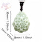 Light Green Natural Jade Flower Heart Pendant Necklace Real Jewellery Carved Gemstone Fashion Charm Amulet Gifts for Women Men