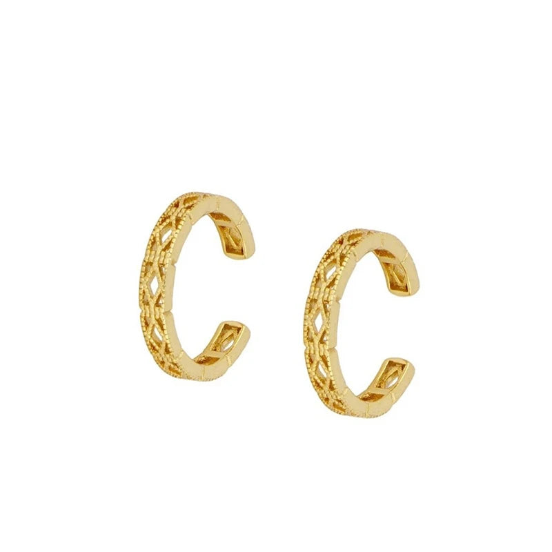 JINFU Gold Plated Earrings Set For Women Boho Style CZ Zircon Women's Clip Stud Dangle Hoop Earrings 2022 Jewelry Wholesale