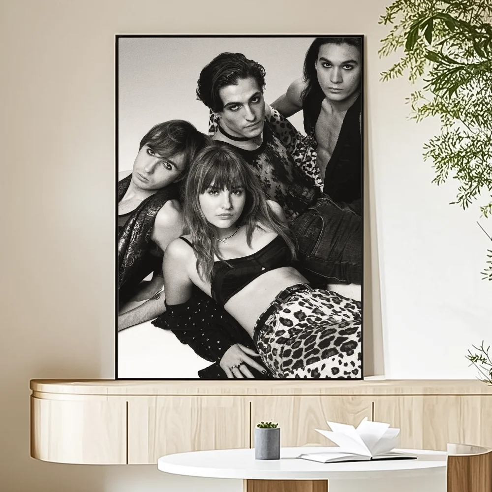 M-Maneskin D-Damiano David Band Poster HD Art Sticky Wall Waterproof Home Living Room Bedroom Bar Aesthetic Decoration