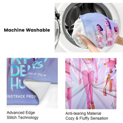 K-Pop Demon Hunters Blanket Hot Anime Flannel Blanket