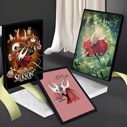 Cute Characte Game Hollow Knight Silksong-Cool Poster Canvas painting with prints Home bedroom living room decoration gift