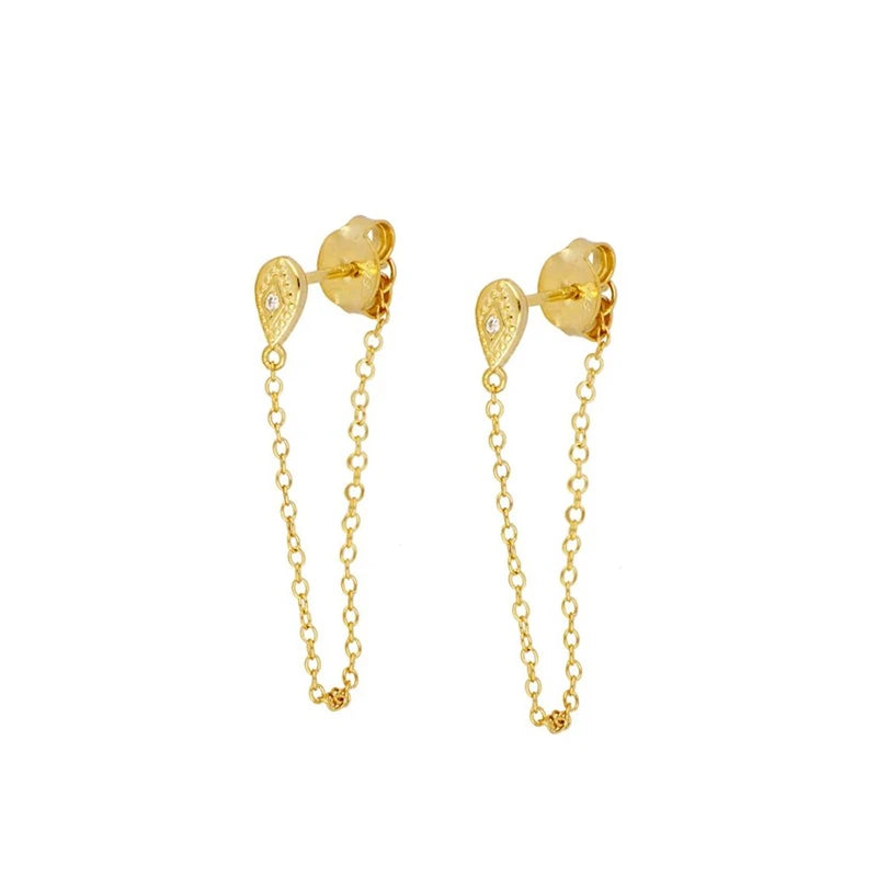 JINFU Gold Plated Earrings Set For Women Boho Style CZ Zircon Women's Clip Stud Dangle Hoop Earrings 2022 Jewelry Wholesale