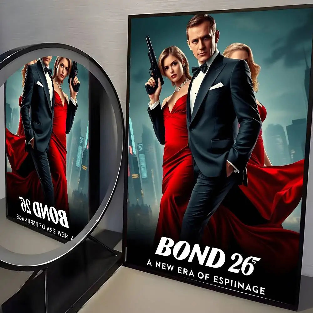 J-James Bond 007 Poster HD Art Sticky Wall Waterproof Home Living Room Bedroom Aesthetic Decoration