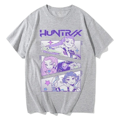 Unisex Kpop Demon Hunter Huntrix Summer Short Sleeve T-Shirt Streetwear Graphic Print