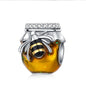 925 Sterling Silver Bee Honey jar Yellow series pandent Charm Fit Bracelet DIY Bead Ms Premium Jewelry Valentine's Birthday Gift