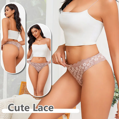 3Pcs Women Cotton Lingerie Sexy Thong Soft Fashion Panties Femme Design Underwear Pantys Underpant Lingerie Lace Intimates S-XL