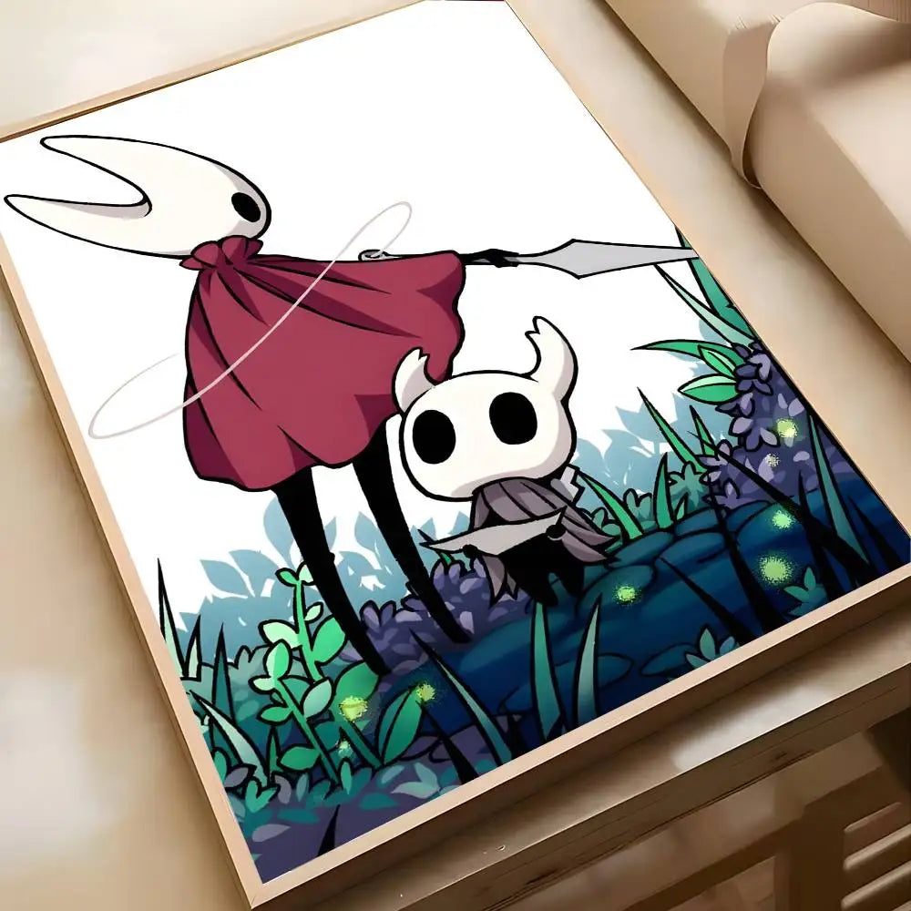 Cute Characte Game Hollow Knight Silksong-Cool Poster Canvas painting with prints Home bedroom living room decoration gift