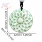 Light Green Natural Jade Flower Heart Pendant Necklace Real Jewellery Carved Gemstone Fashion Charm Amulet Gifts for Women Men