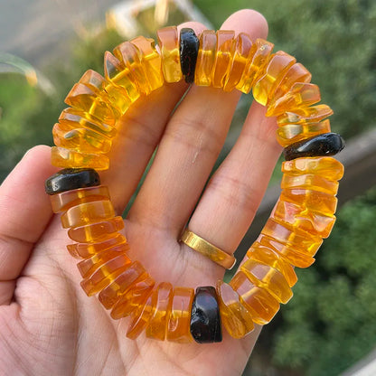 Big Natural Amber Bracelet for Unisex Gift Irregular New Unique 100% Genuine Ambre Diy Beads Healing Jewelry Supplier Wholesale
