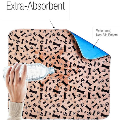 ZK20 Reusable Pet Urine Pad Washable Dog Cat Diaper Mat 3 Layer Absorbent Dogs Diapers Pads Bone Paw Print For Sofa Bed Floor