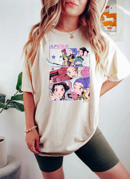 Demon Hunters Shirt Huntrix Girls T Shirt Mira Rumi Joey Shirt Demon Hunters Tee Gift for Kpop Fan Kpop Movie Shirt
