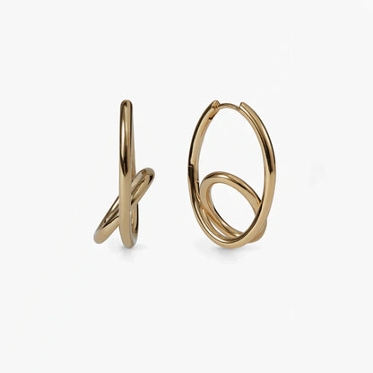 DPLAOPA 925 Sterling Silver Irregular Two Circle Hoop Earring Piercing Plain 2025 New Trendy Fine Casual Daily Party Jewels Gift