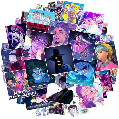 A50/55/60Pcs KPop Demon Hunters Stickers KPop Demon Hunters DIY Stickers Scrapbooking Phone Luggage Skateboard Waterproof Decals