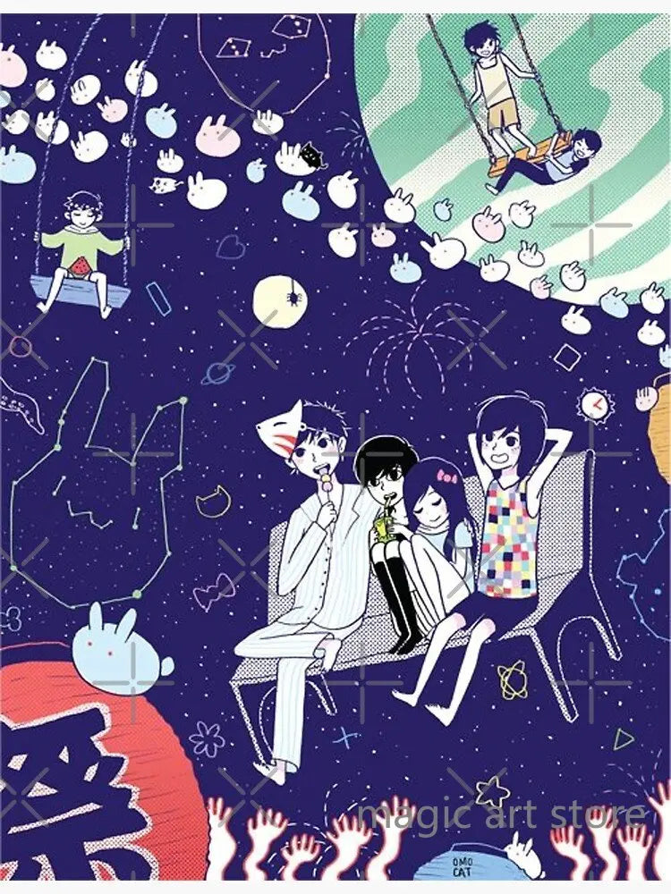 Horror Anime Style Video Game Omori Main Character Game Scene Art Poster Canvas Painting Wall Print Picture Room Home Bar Decor