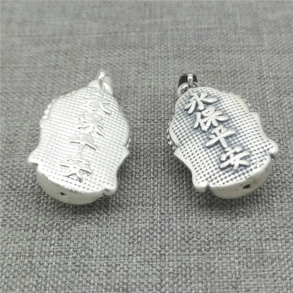 990 Fine Silver Buddha Charm Sterling Silver Buddhist Pendant for Necklace LIGHT WEIGHT