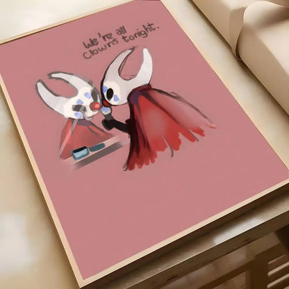 Cute Characte Game Hollow Knight Silksong-Cool Poster Canvas painting with prints Home bedroom living room decoration gift