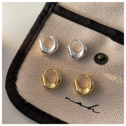 925 Sterling Silver Hoops Earrings for Women Fashion Simple Chunky Round Circle Drop Earring Prevent Allergy Jewelry Party Gifts