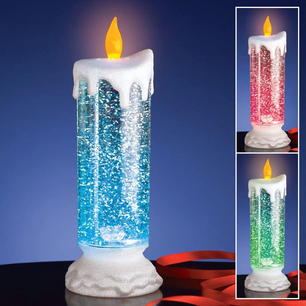 Rechargeable Colour Electronic LED Waterproof Candle With Glitter Colour Changing LED Water Candle