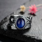 Natural 8x10MM Rose Quartz  Rings Vintage S925 Silver Finger Ring for Women Gift Luxury Rhodochrosite Stone Jewelry